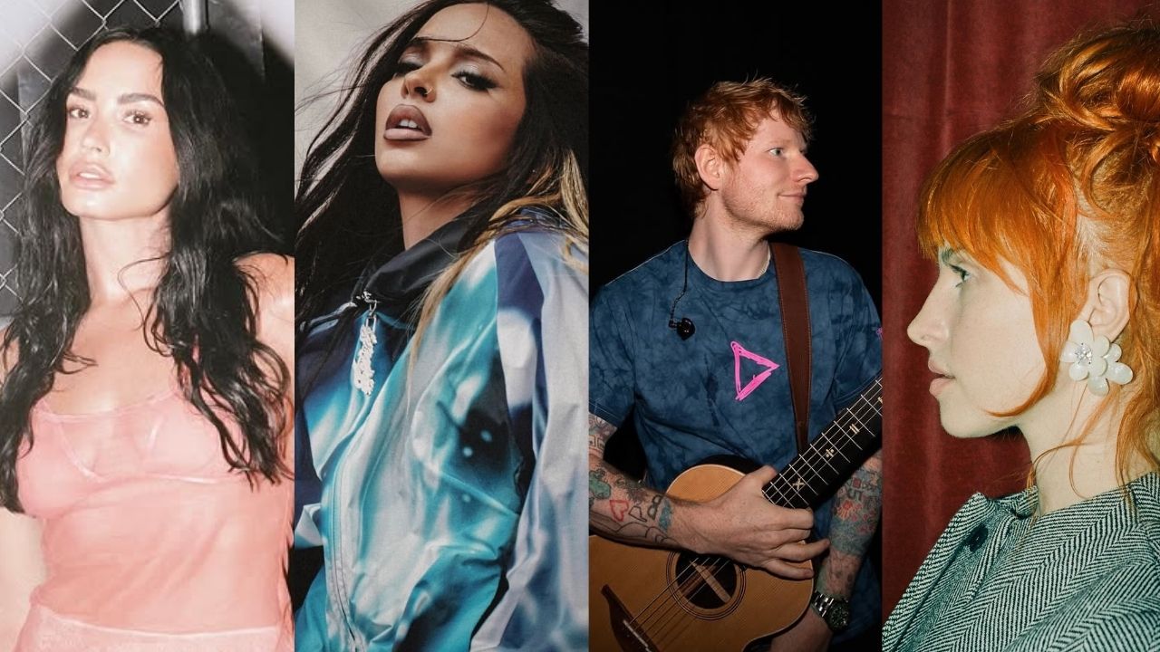 Demi Lovato, JADE, Ed Sheeran, Hayley Williams | Reprodução: Instagram/ @ddlovato/ @teddysphotos/ @jadethirlwall/ @yelyahwilliams

