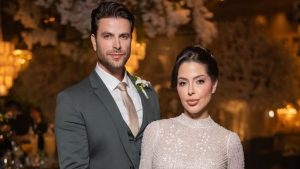 Ex-BBBs Laís Caldas e Gustavo Marsengo oficializam união em cerimônia religiosa no interior de SP