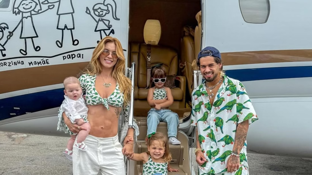 Virgínia ao lado de suas filhas, e do ex-marido Zé Felipe | Reprodução/ Instagram/ @virginia