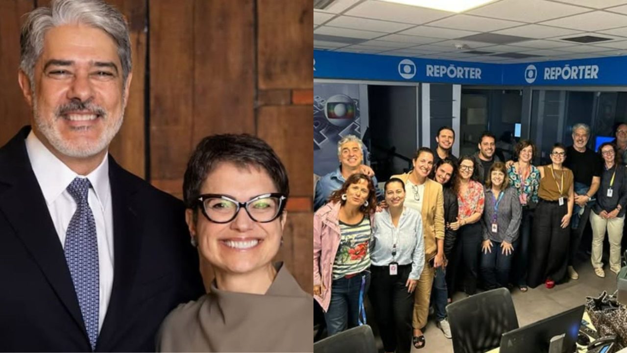Sandra Annenberg recebe William Bonner à equipe do Globo Repórter | Reprodução/Instagram/@sandra.annenberg.real