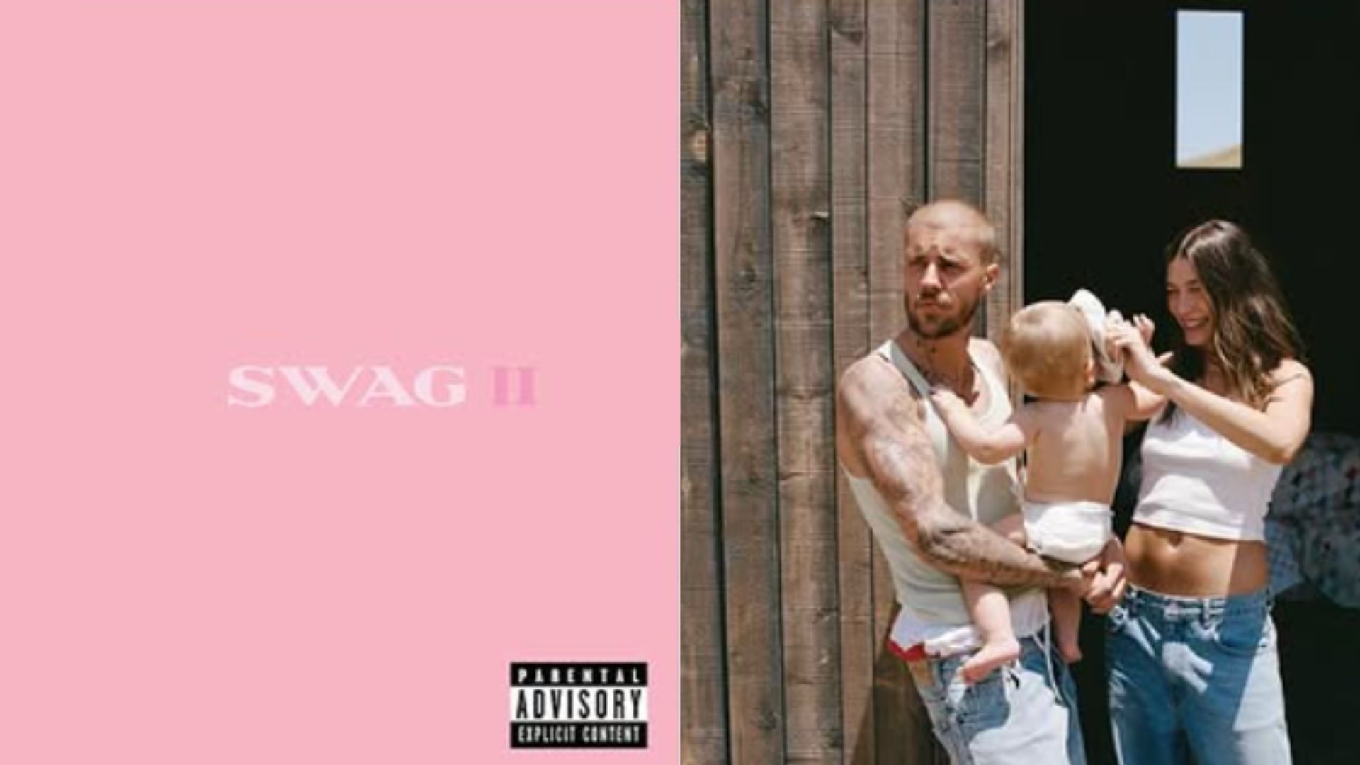 à esquerda, capa do Swag ll; à direita, Justin Bieber | Reprodução/instagram/@lilbieber