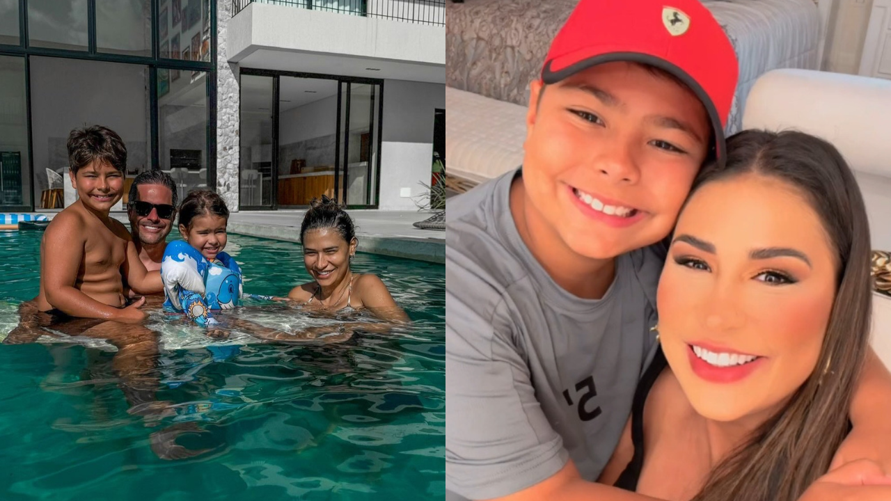 Simone Mendes ao lado de Kaká Diniz e filhos | Reprodução/instagram/@simonemendes