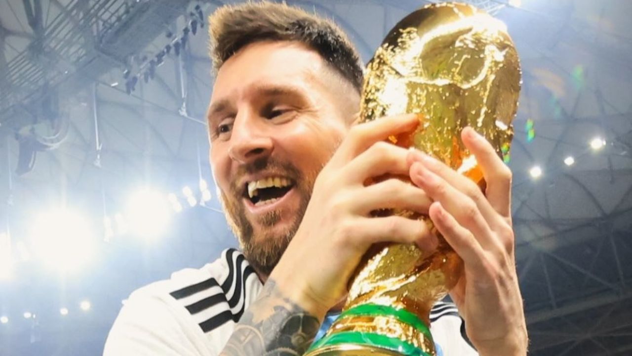 Messi comemora o titulo da Copa do Mundo de 2022| Reprodução/Instagram/@leomessi