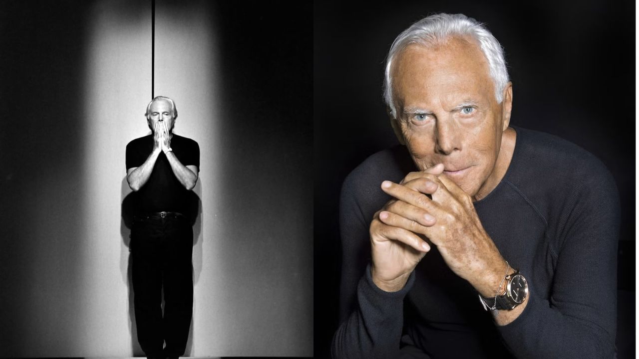 Icone da moda Giorgio Armani Reprodução/Instagram/@giorgioarmani /@rockonmagazine2021