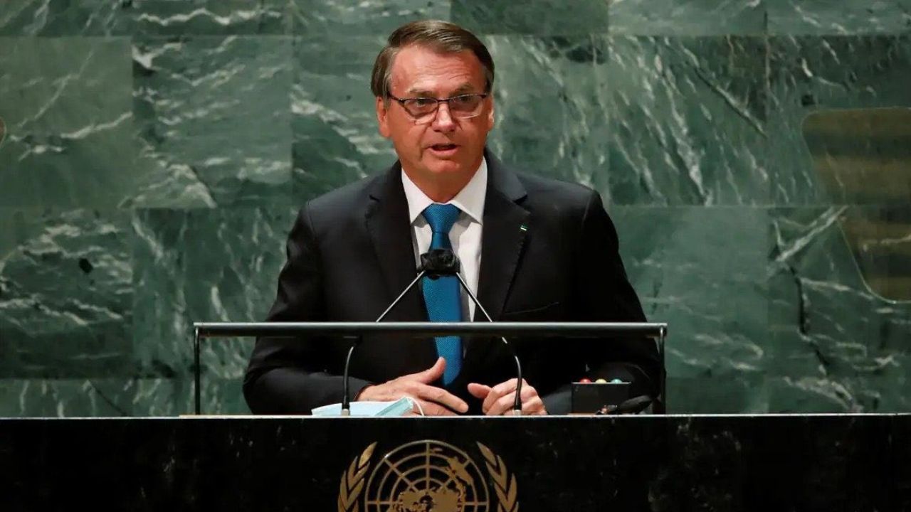 Bolsonaro em discurso na ONU | Reprodução/X/@pedrorousseff