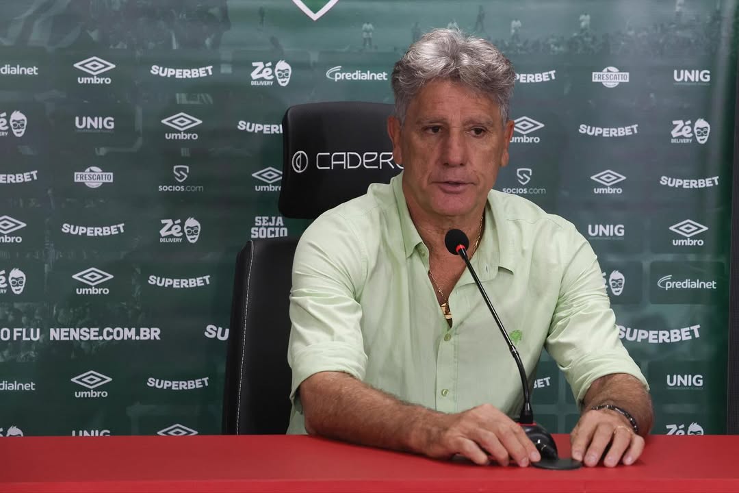 Renato Gaúcho, ex-técnico do Fluminense durante coletiva de imprensa | Reprodução/Instagram/@renatogaucho