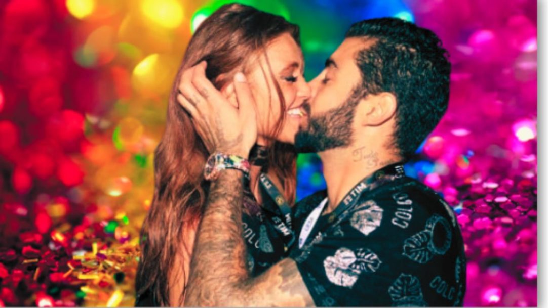 Pedro Scooby celebra Cíntia Dicker no Salgueiro