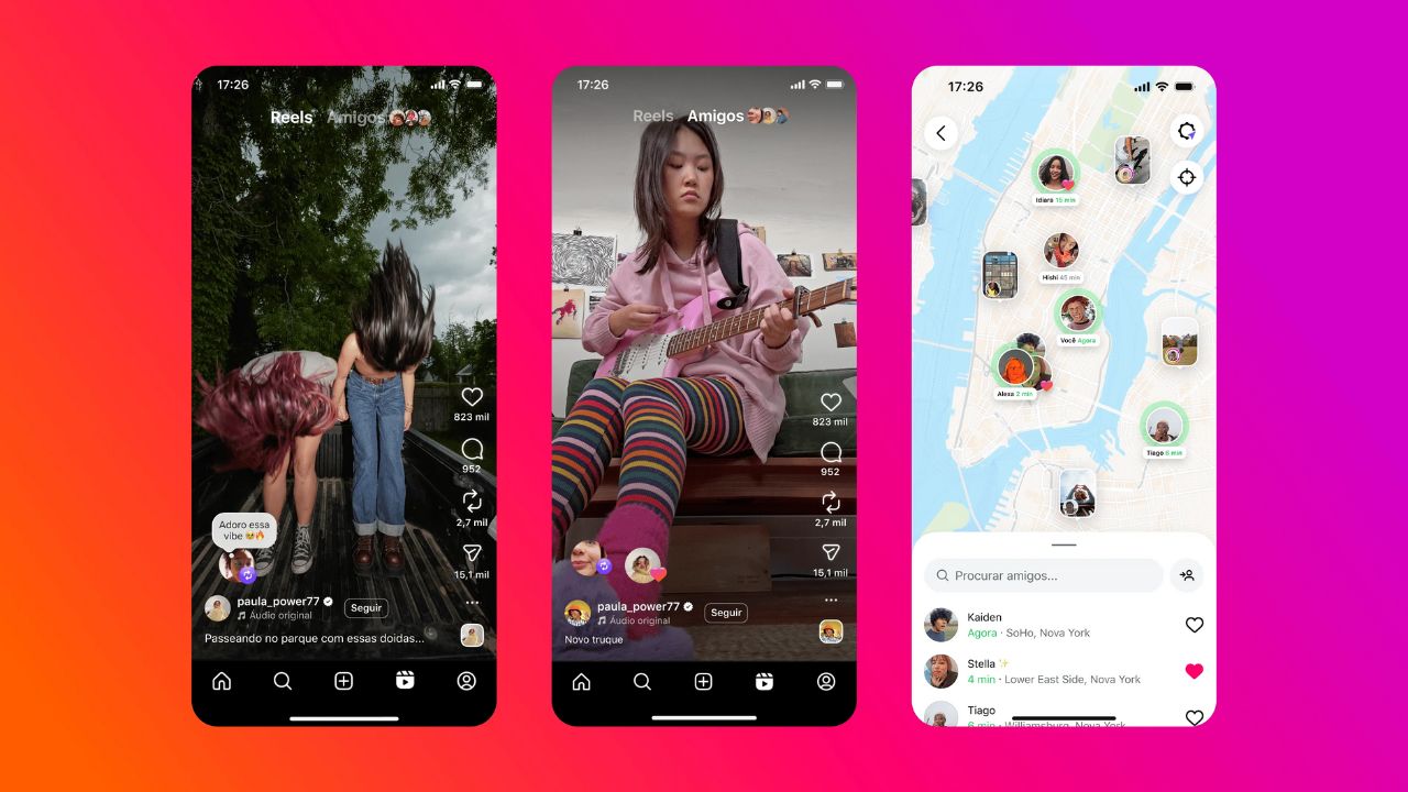 Imagens promocionais de funcionalidades do Instagram | Reprodução/Divulgação/Instagram