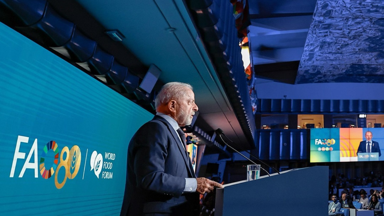 Presidente Lula discursando | Reprodução/Ricardo Stuckert