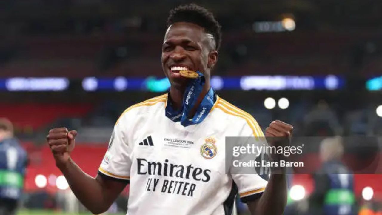 Vini Jr durante partida | Reprodução/ Getty Images Embed/ 	Lars Baron /