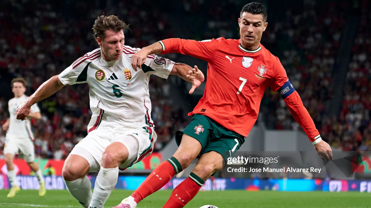 Cristiano Ronaldo em Portugal x Hungria | Reprodução/Jose Manuel Alvarez Rey/Getty Images Embed
