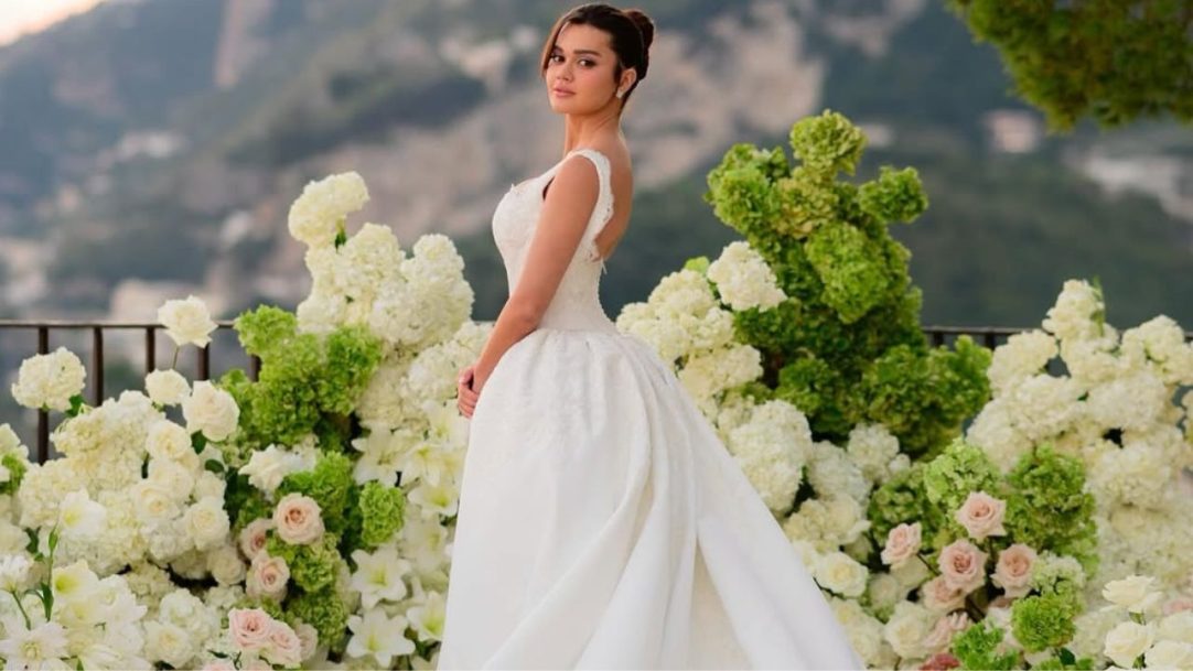 Franciny Ehlke se casa na Itália com vestido digno da realeza