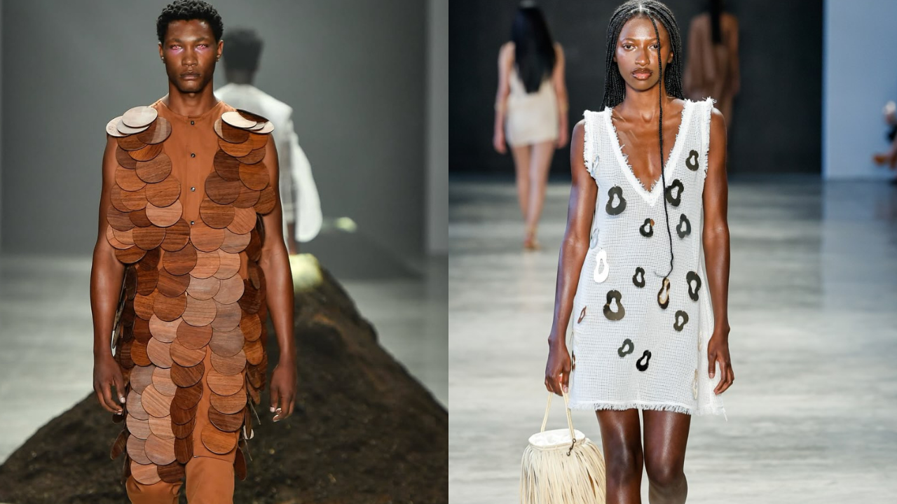 Leandro Castro e Sau no SPFW | Reprodução/Instagram/@leandrocastrum/@rosario.___