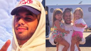 Zé Felipe e filhas curtem festa do pijama