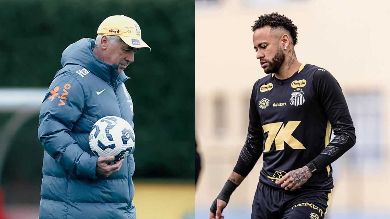 Ancelotti e Neymar | Reprodução/Instagram/@brasil/@neymarjr