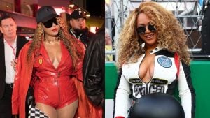 Beyoncé marca GP de Las Vegas com looks da Louis Vitton e Ferrari Style