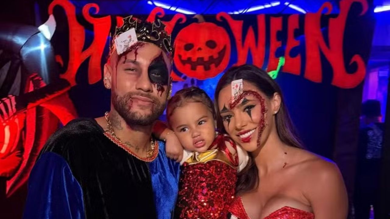 Neymar, Bruna e Mavie na festa Halloween | Reprodução/Instagram/@brunabiancardi