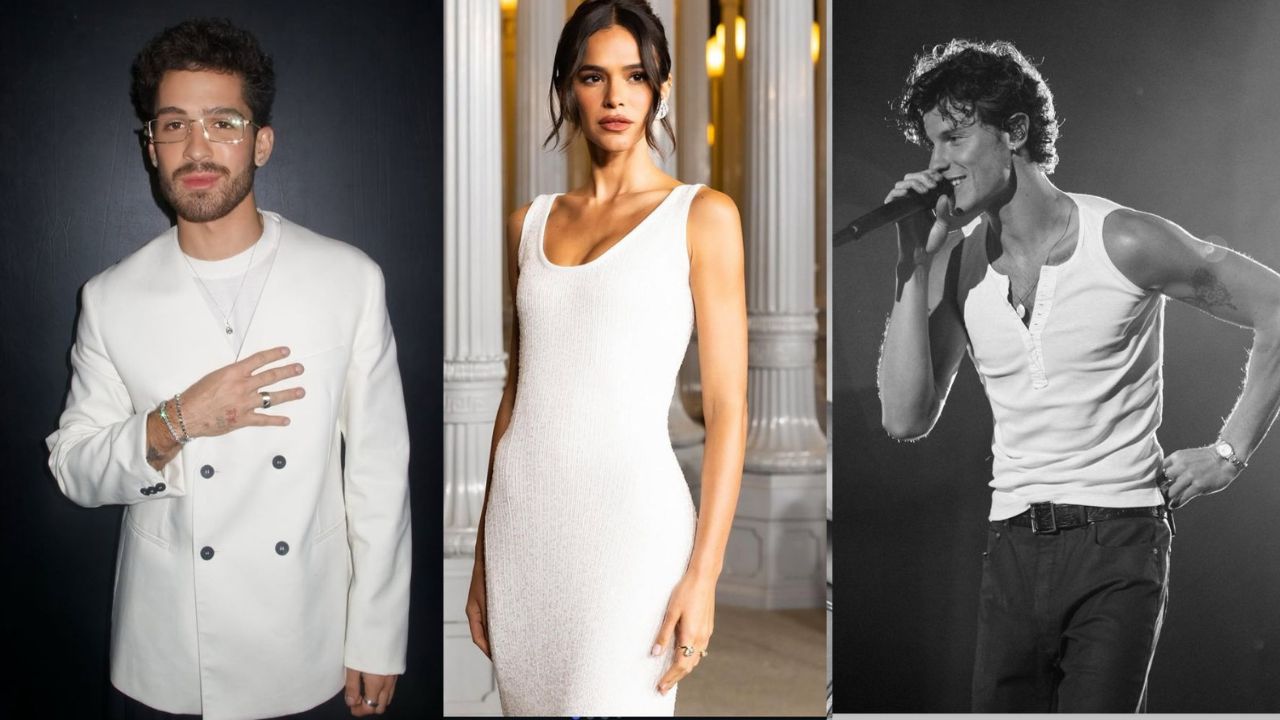 João Guilherme, Bruna Marquezine e Shawn Mendes 
|
 Reprodução/Instagram/@shawnmendes/@brunamarquezine/@joaoguilerme