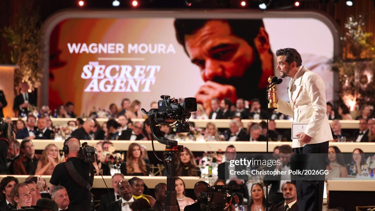 Wagner Moura vence o Globo de Ouro | Reprodução/Christopher Polk/2026GG/Getty Images Embed