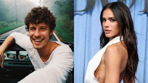 Bruna Marquezine e Shawn Mendes curtem praia no Rio e trocam carinhos