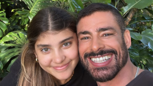Filha de Cauã Reymond rouba a cena em foto publicada pelo ator antes de treino