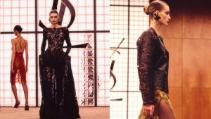 Saint Laurent transforma a renda em estrutura no inverno 2026 em Paris