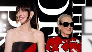 Meryl Streep e Anne Hathaway apostam em looks elegantes em evento de “O Diabo Veste Prada 2”