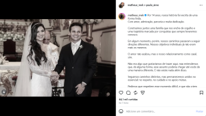Matheus Aleixo fez uma publicação em seu Instagram, anunciando o término