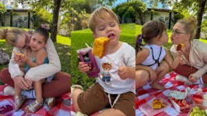 Após tensão Virgínia faz piquenique com os filhos