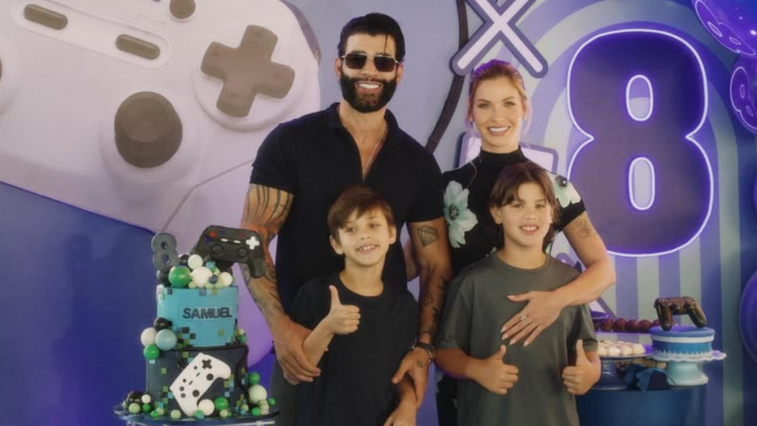 Andressa Suita e Gusttavo Lima fazem festa conjunta para os aniversários dos filhos