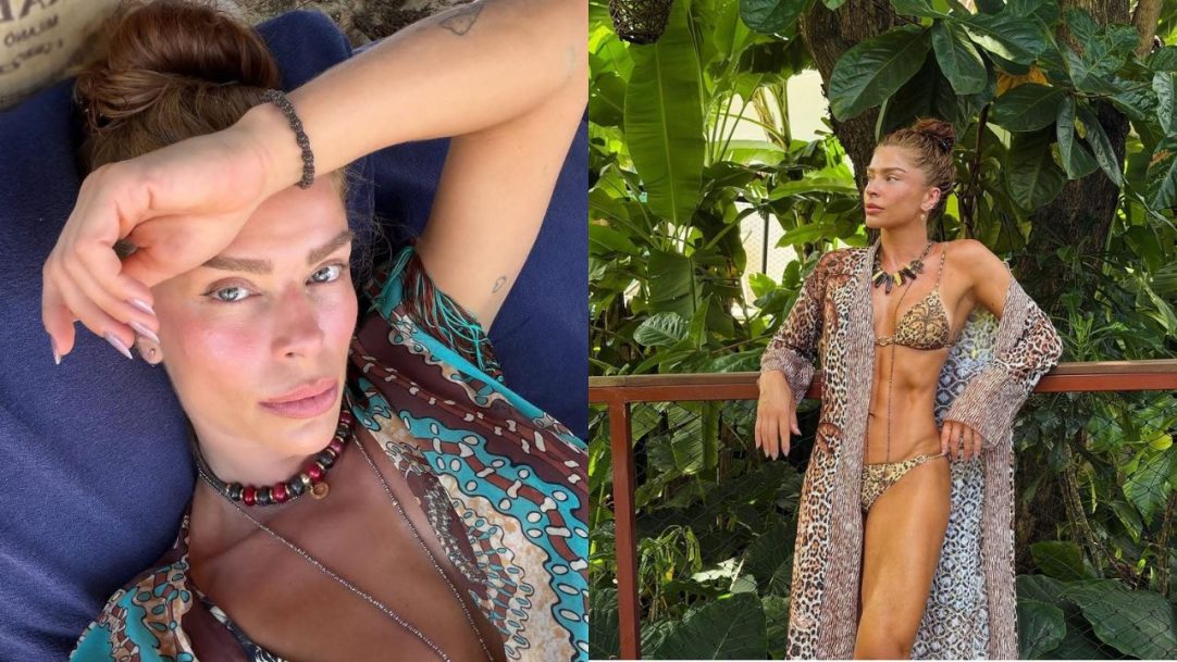 Grazi Massafera exibe barriga trincada em viagem à Fernando de Noronha