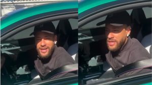 Neymar dirige carro de luxo de R$ 1 milhão em Santos em dia de jogo