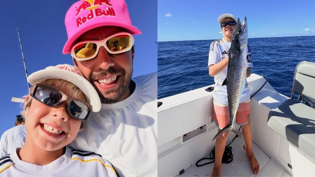 Pedro Scooby posta fotos pescando com filho e Luana Piovani elogia