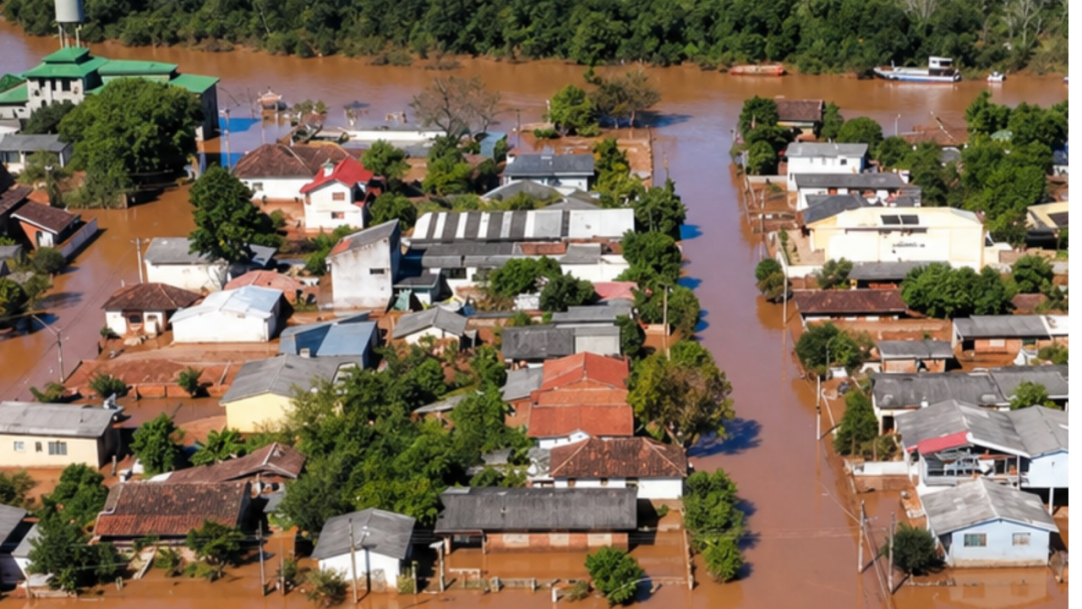 Força da correnteza arrasta casa inteira no Rio das Antas no RS