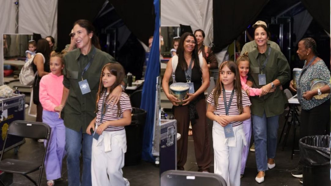 Ivete Sangalo vai ao Cirque du Soleil com as filhas, Marina e Helena