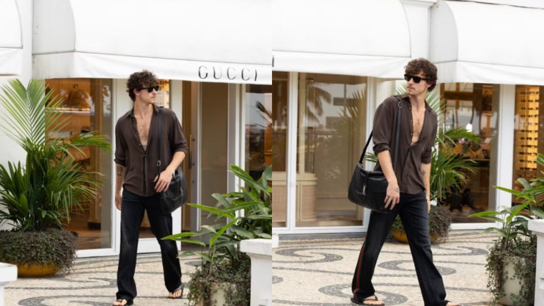 Shawn Mendes passeia pelo Rio de Janeiro com bolsa de R$ 23 mil e chinelo