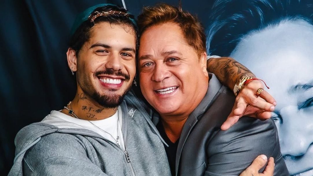 Poliana Rocha mostra abraço de Zé Felipe e Leonardo após indireta do sertanejo em show: “Relação de pai e filho”