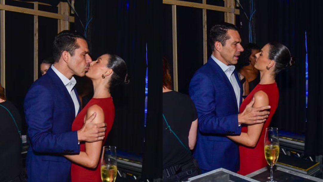 Isis Valverde e Marcus Buaiz são flagrados aos beijos durante evento em São Paulo