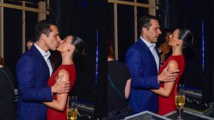 Isis Valverde e Marcus Buaiz são flagrados aos beijos durante evento em São Paulo
