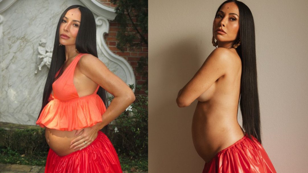 Grávida, Sabrina Sato posa de topless e mostra barrigão em novo ensaio