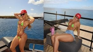 Virginia posa de biquíni em Ibiza e Vini Jr. reage à foto nas redes sociais
