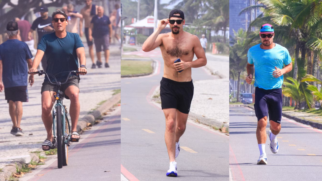 Nicolas Prattes, Thiago Martins e outros famosos aproveitam o calor do Rio para se exercitar