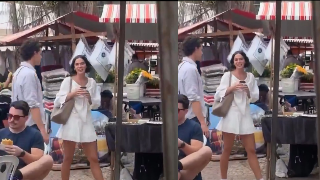 Bruna Marquezine e Shawn Mendes são vistos juntos em feira após retorno ao Brasil