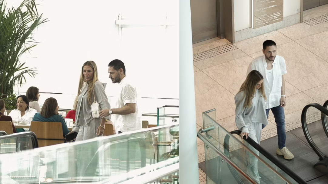 Deborah Secco aproveita passeio com o noivo, Dudu Borges, em shopping no Rio