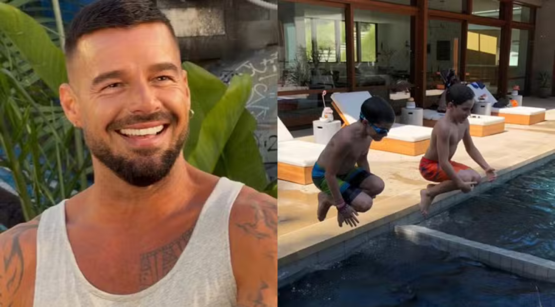 Ricky Martin celebra os 18 anos dos filhos gêmeos Matteo e Valentino com foto rara