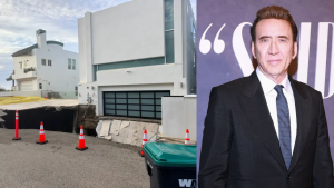 Cratera gigante engole entrada da mansão de Nicolas Cage nos EUA