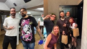 Integrantes do Maroon 5 visitam estúdio de tatuagem no Jardins
