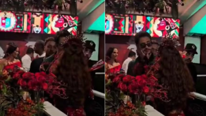 Anitta é filmada aos beijos com Danilo Mesquita na Grande Rio e limpa batom da boca do ator