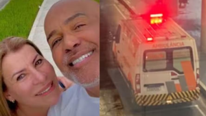 Viúva de Rick teria passado mal ao desembarcar no Brasil e ambulância é vista deixando o aeroporto