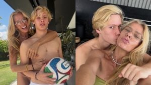 Adriane Galisteu celebra visita do filho, Vittorio, que estuda em internato na Suíça: ‘Não perco um segundo’